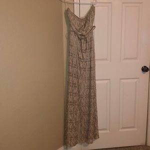 Tan lace maxi dress